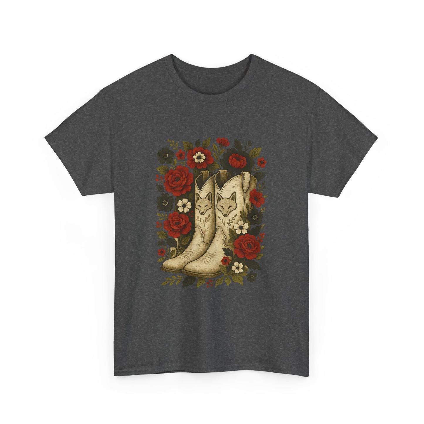 AR State Red Wolves Vintage Floral Cowboy Boots Tee