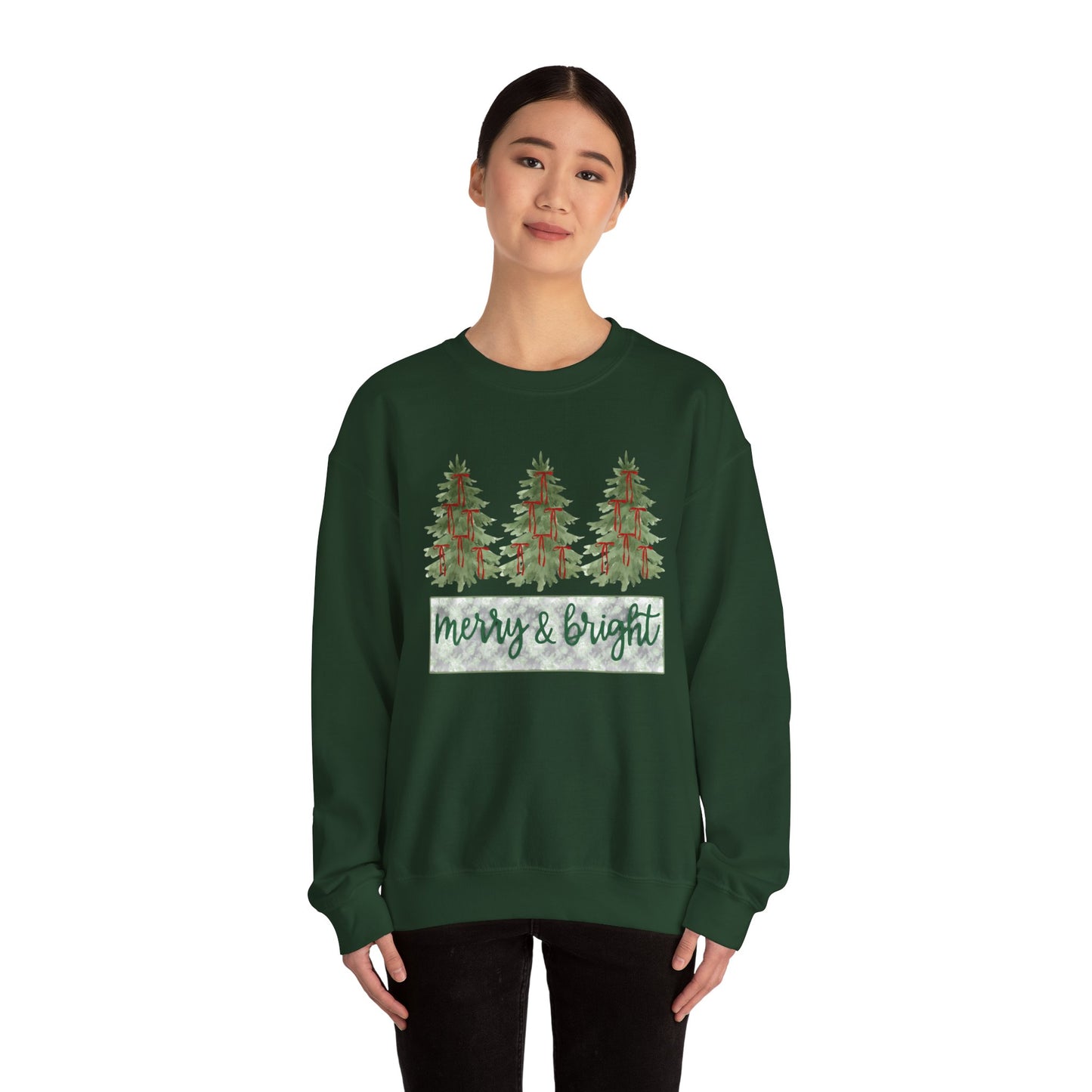 Merry & Bright Crewneck Sweatshirt | Cozy Holiday Gift, Unisex Apparel, Christmas Sweatshirt, Festive Fashion, Winter Wardrobe Essential