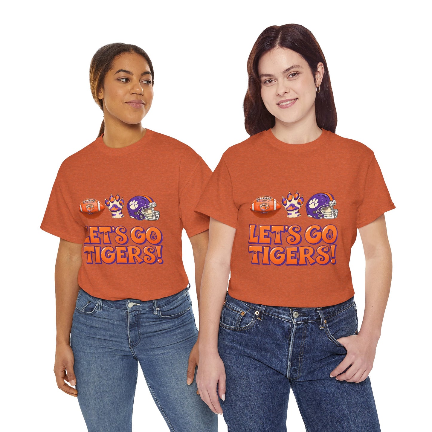Unisex Heavy Cotton Tee - Let's Go Tigers! Sports Fan Tee, Game Day Shirt, Tailgate Apparel, Team Pride Top, College Football Gear