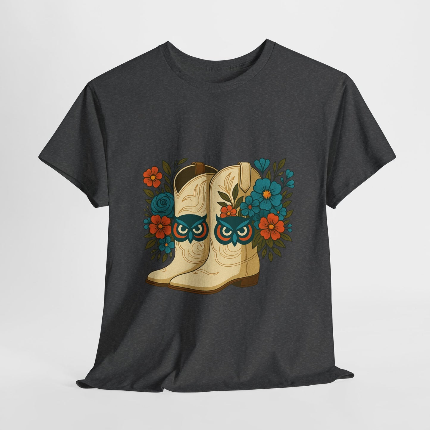 Floral Cowboy Boots Tee, Perfect for Country Music Lovers, Western Style Gift, Casual Outfit, Boho Fashion, Farmhouse Decor