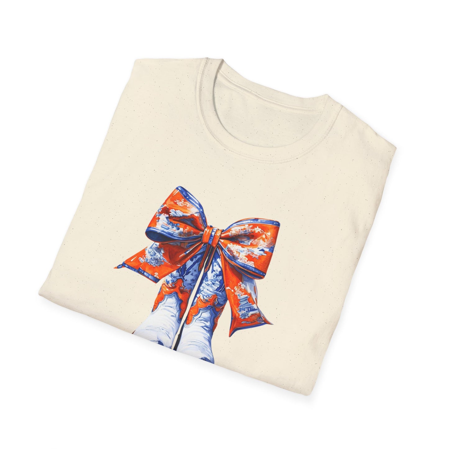 AU Coquette Boot Bow Cheerful Unisex T-Shirt with Bow Design - Perfect for Game Day, Sports Fans, Birthdays, and Casual Wear, Go Tigers!