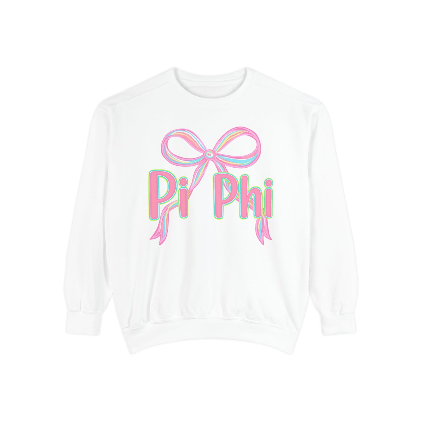 PiPhi Bow Unisex Sweatshirt, Cute Sorority Apparel, Comfortable Sweatshirt, Gift for Sorority Sisters, Soft Fashion Essentials