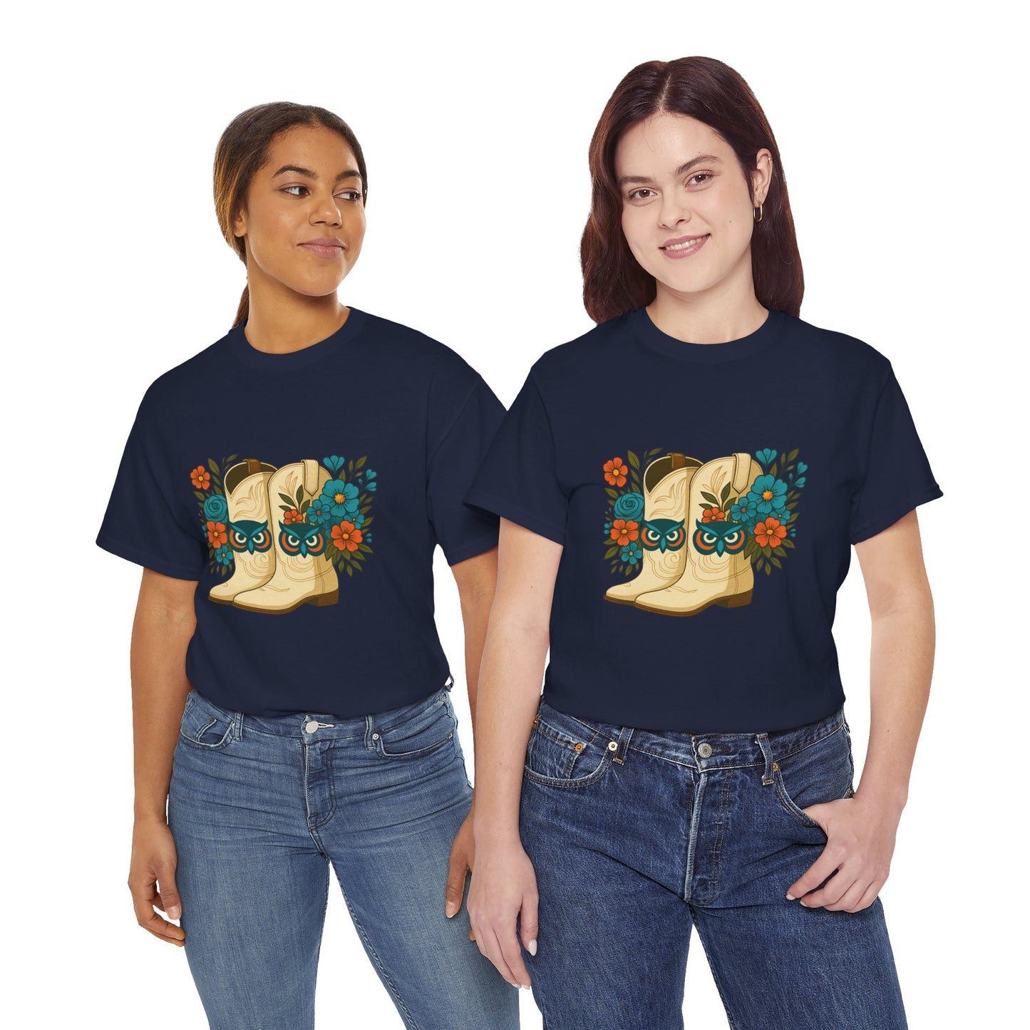 Floral Cowboy Boots Tee, Perfect for Country Music Lovers, Western Style Gift, Casual Outfit, Boho Fashion, Farmhouse Decor