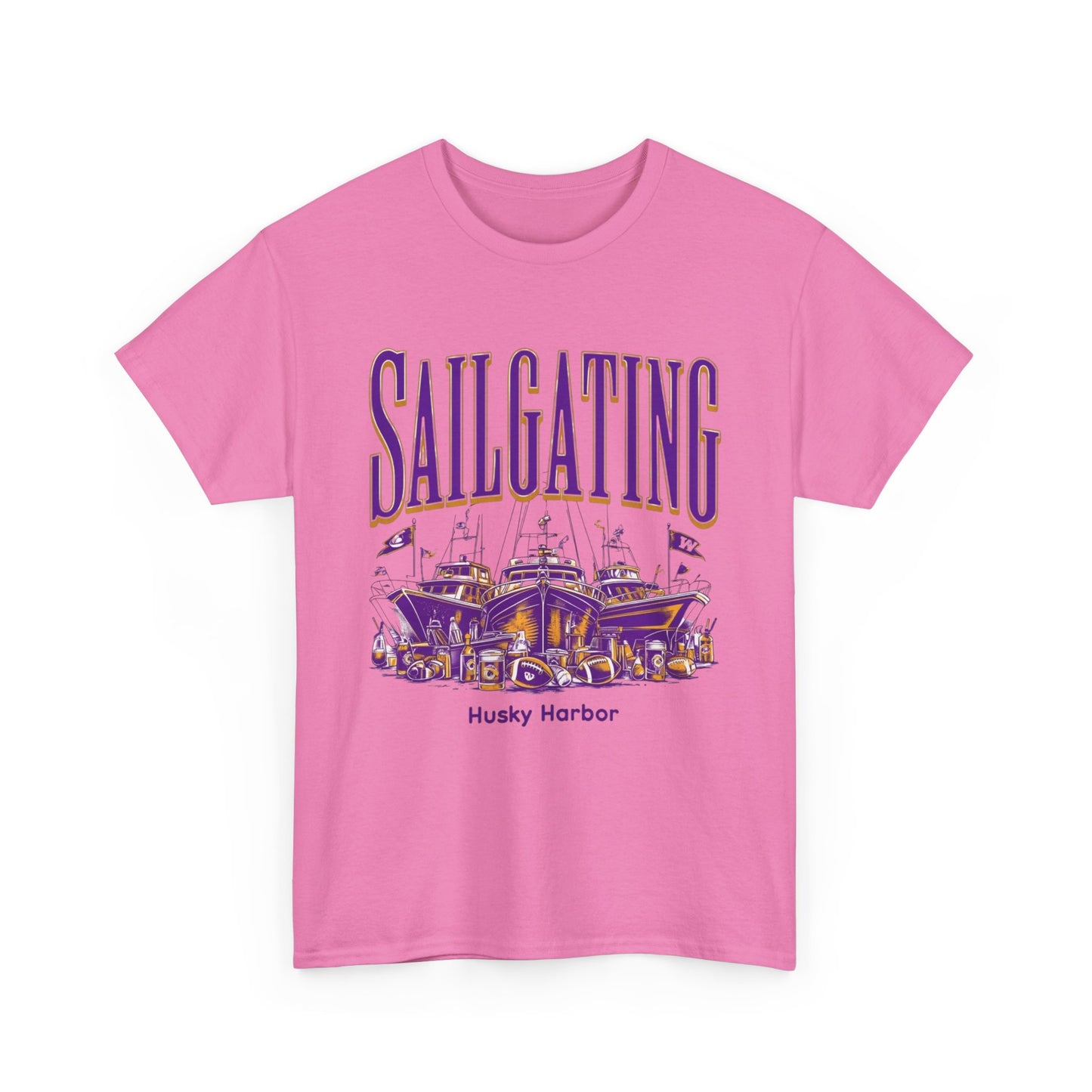Sailgating Tee - Washington Huskies Unisex Heavy Cotton Shirt
