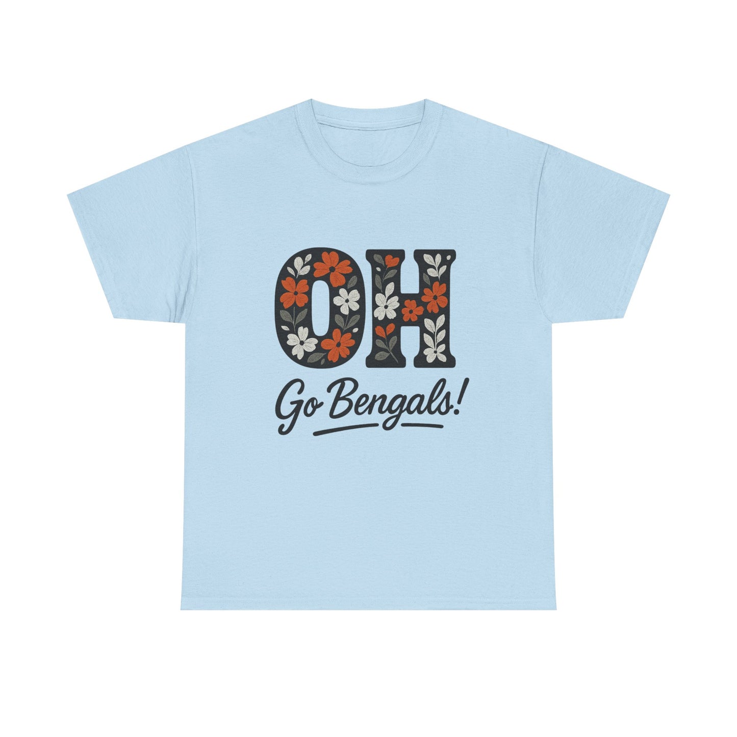 Bengals Floral Tee - Unisex Heavy Cotton