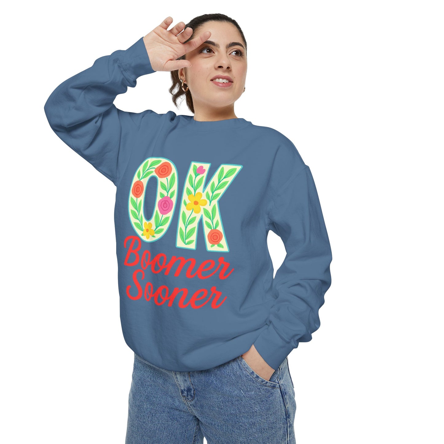 Colorful OK Boomer Sooner Unisex Sweatshirt, Casual Wear, College Apparel, Gift for Fans, Cozy Layering
