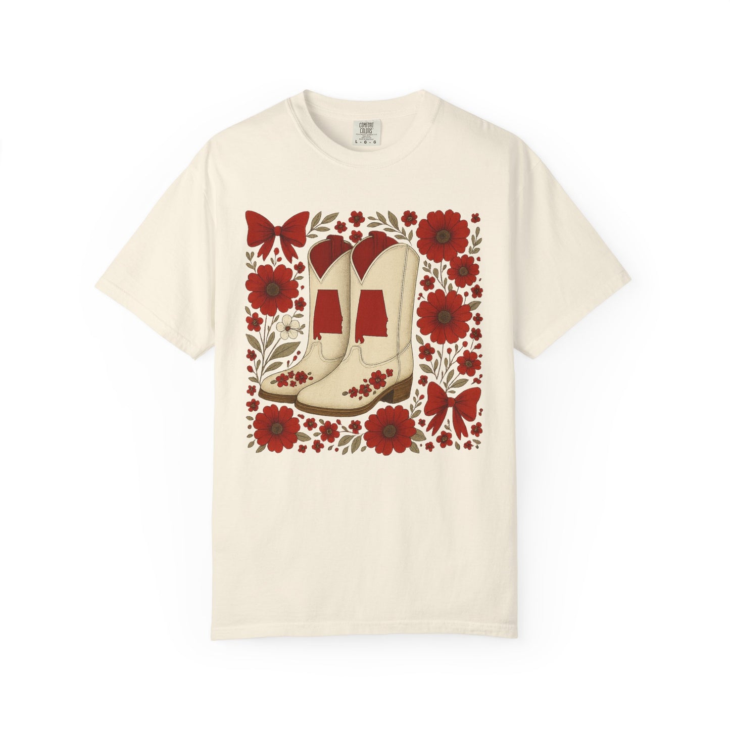 Vintage Cowboy Boots Floral Unisex T-shirt - Alabama Fan, Bama Game Day