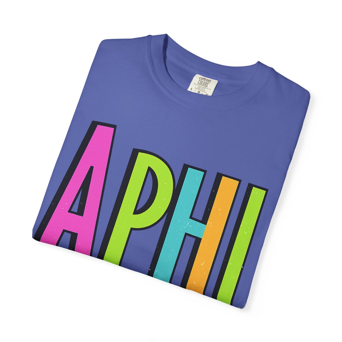 Checkered Neon Alpha P Colorful Graphic Unisex T-Shirt