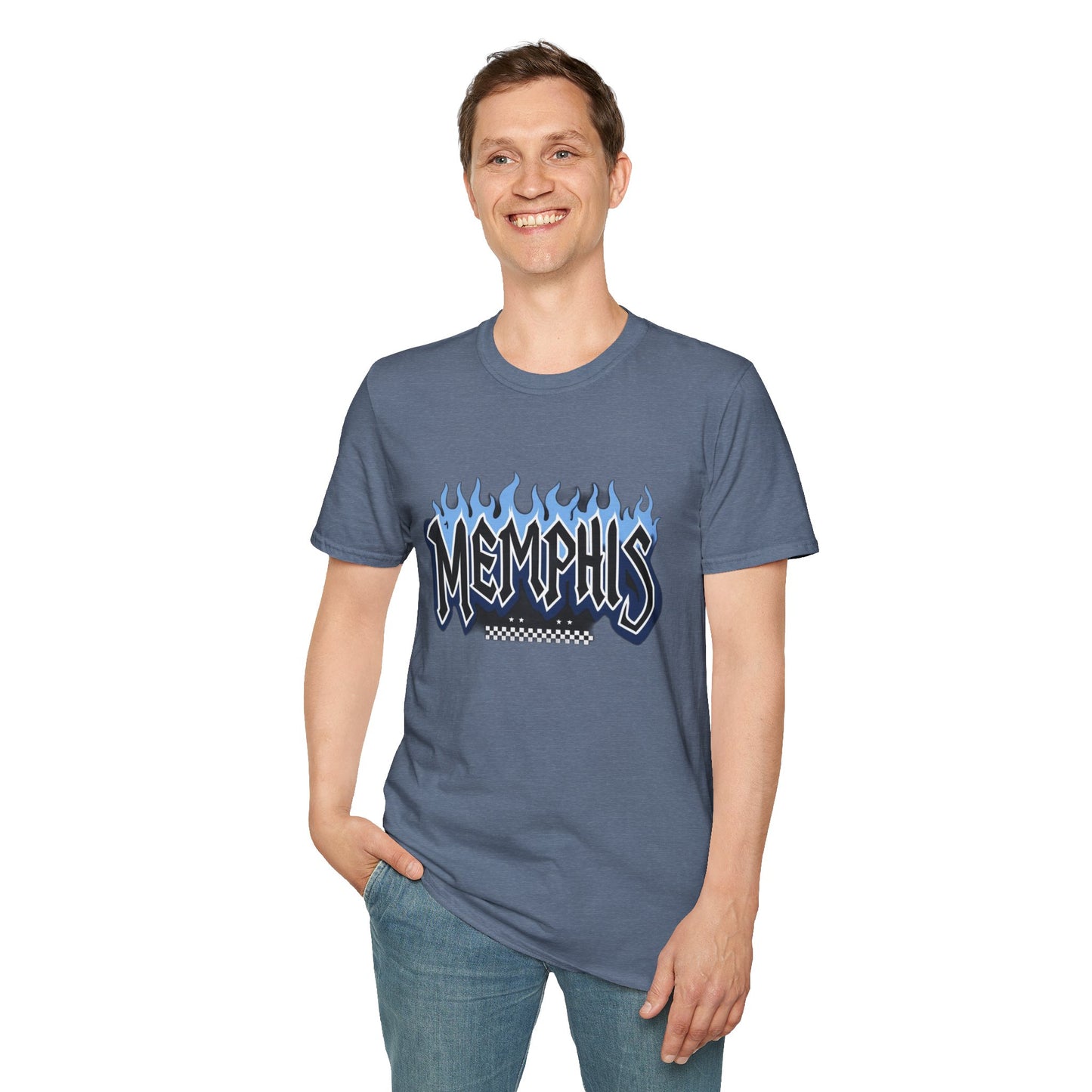 Memphis Flame Graphic T-Shirt, Unisex Tee, Casual Wear, Gift for Music Lovers, Summer Fashion, Graphic Design Shirt