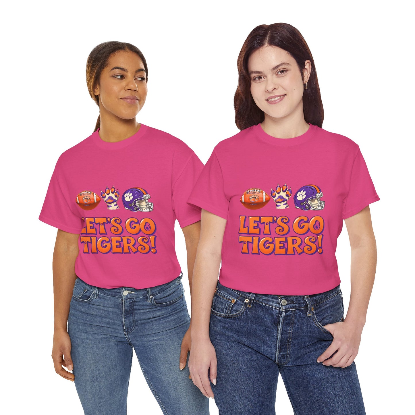 Unisex Heavy Cotton Tee - Let's Go Tigers! Sports Fan Tee, Game Day Shirt, Tailgate Apparel, Team Pride Top, College Football Gear