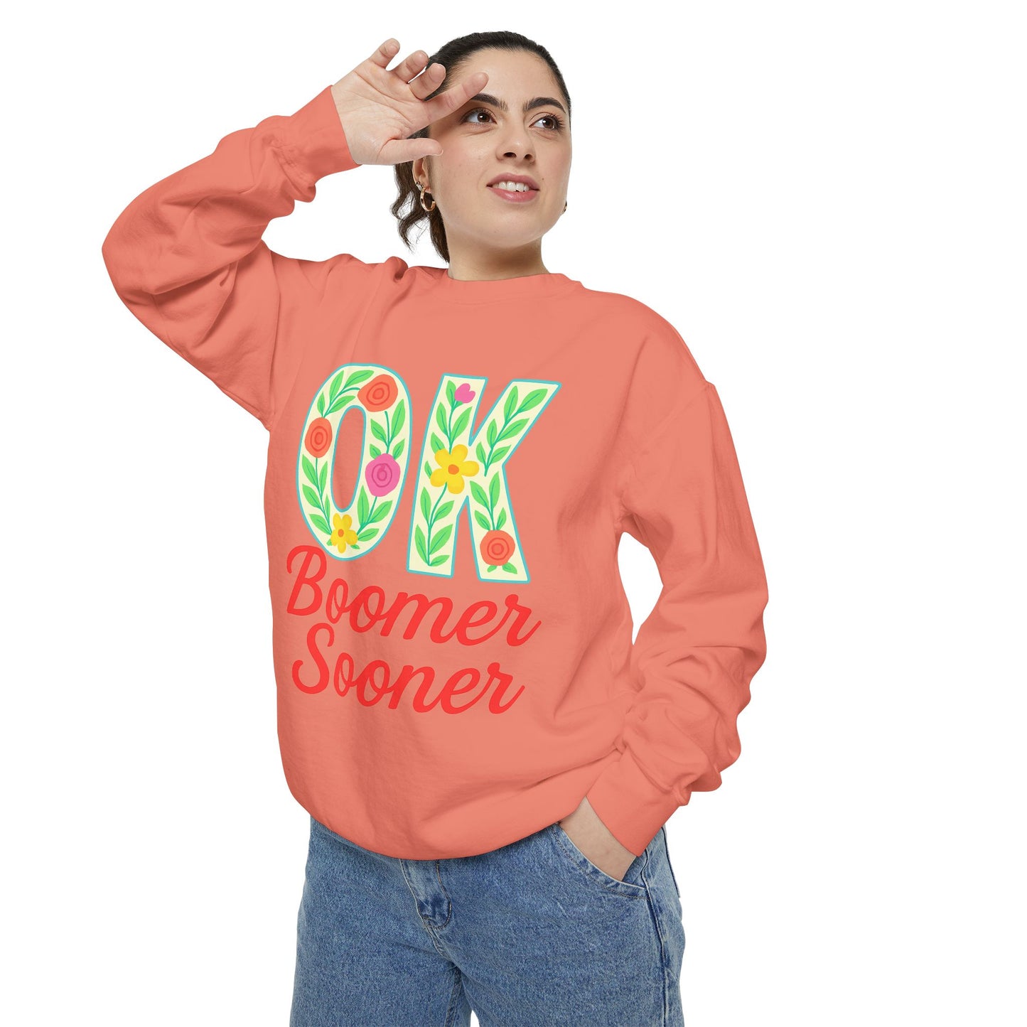 Colorful OK Boomer Sooner Unisex Sweatshirt, Casual Wear, College Apparel, Gift for Fans, Cozy Layering