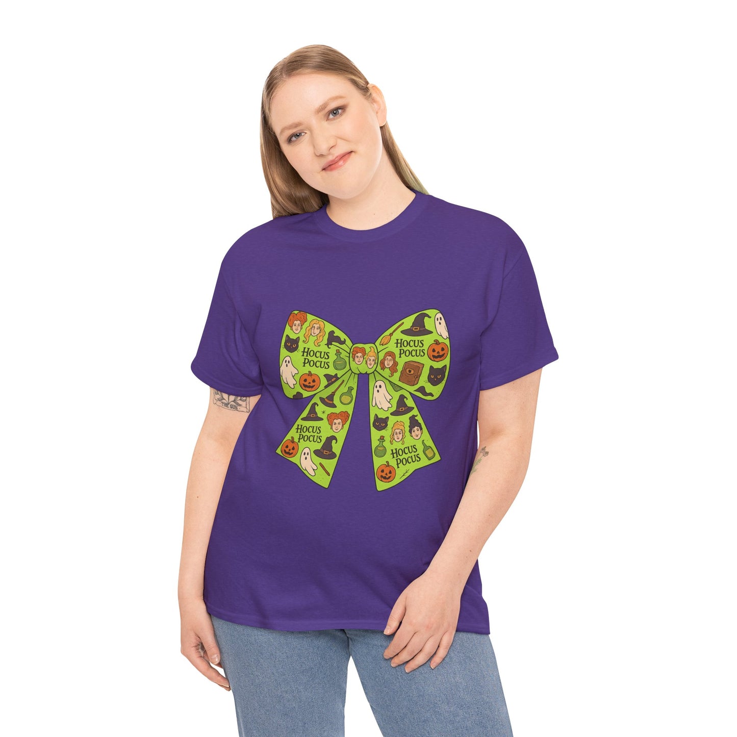Halloween Graphic Tee, Spooky Season Unisex Shirt, Hocus Pocus Bow Tee, Autumn Style Shirt, Trick or Treat Apparel