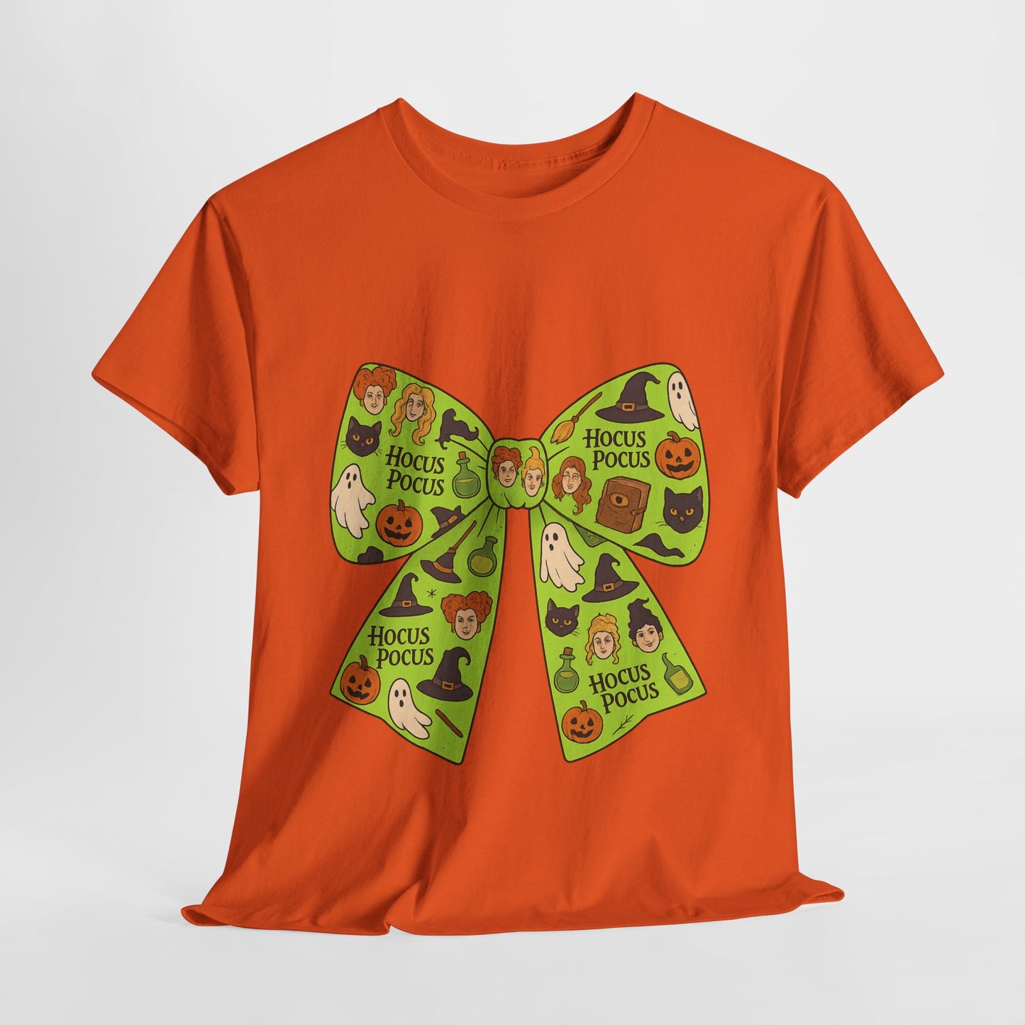 Halloween Graphic Tee, Spooky Season Unisex Shirt, Hocus Pocus Bow Tee, Autumn Style Shirt, Trick or Treat Apparel
