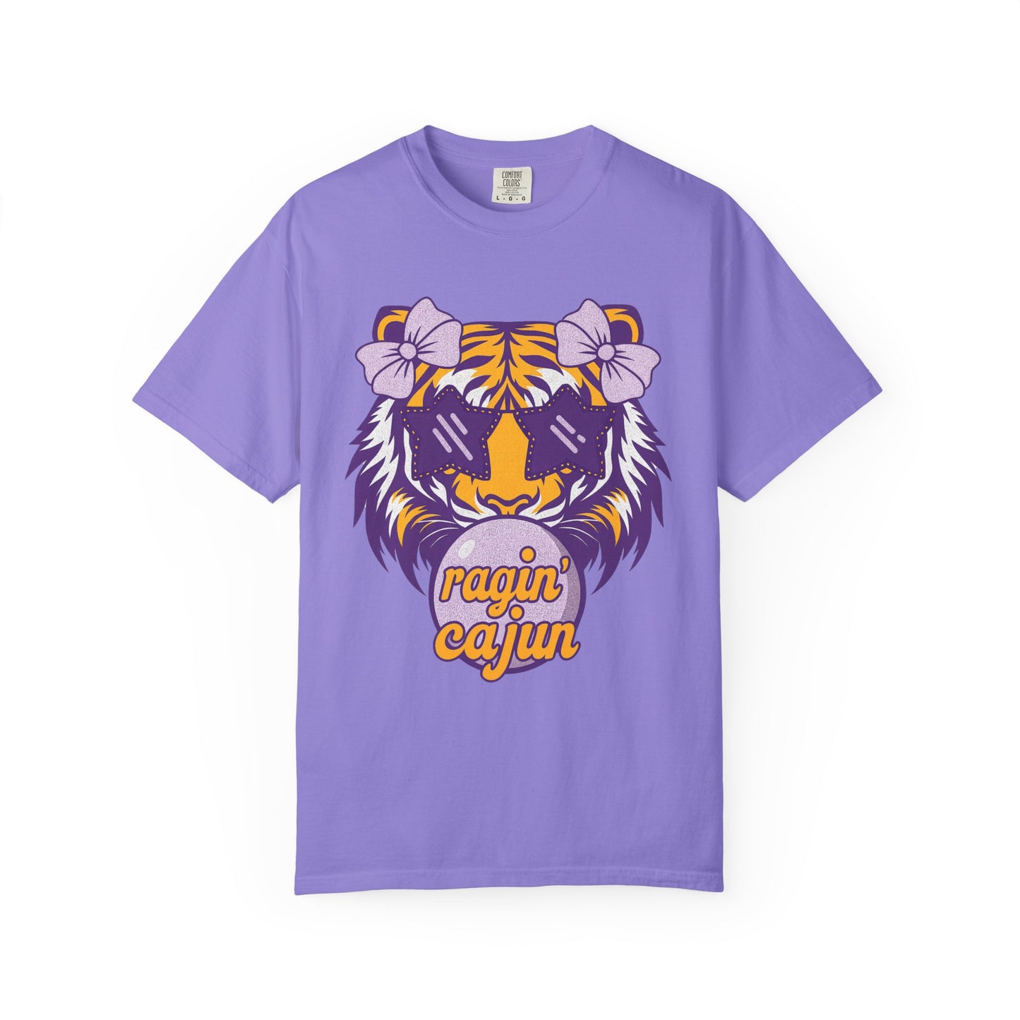 Ragin Cajun Bow Bubble Tiger T-Shirt - Casual Wear and Gift for Animal Lovers