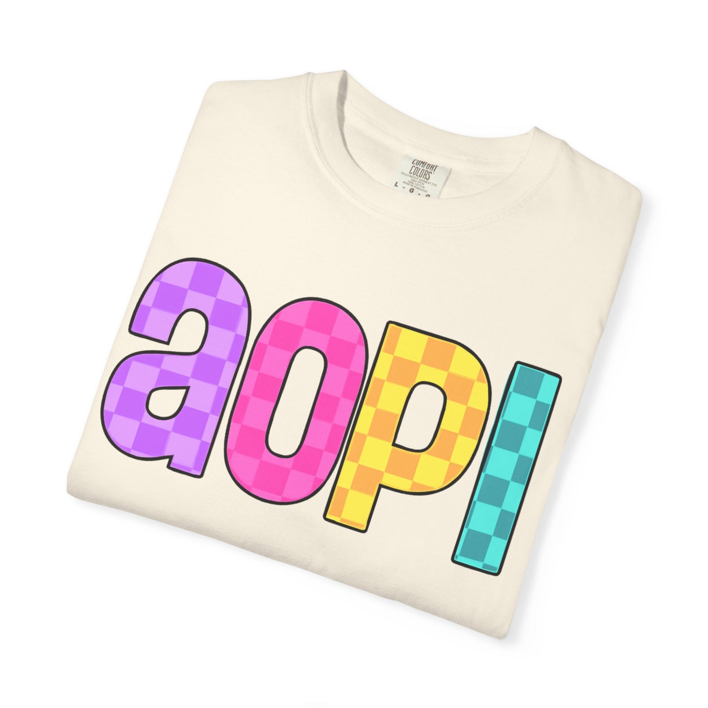 Colorful Graphic Tee - Trendy Unisex Garment-Dyed T-shirt for Casual Summer Wear and AOPI Spirit Gift