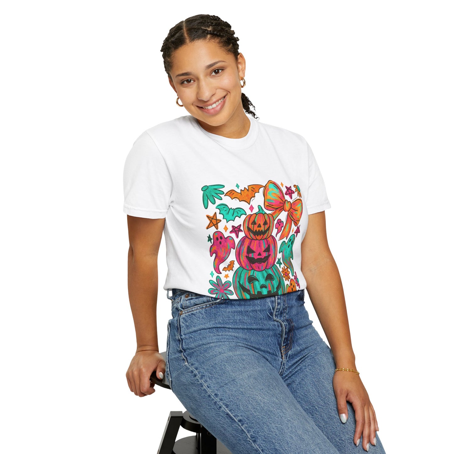 Whimsical Halloween T-Shirt, Perfect for Fall Celebrations, Ghosts & Pumpkins Design, Unisex Tee, Festive Apparel, Halloween Costume