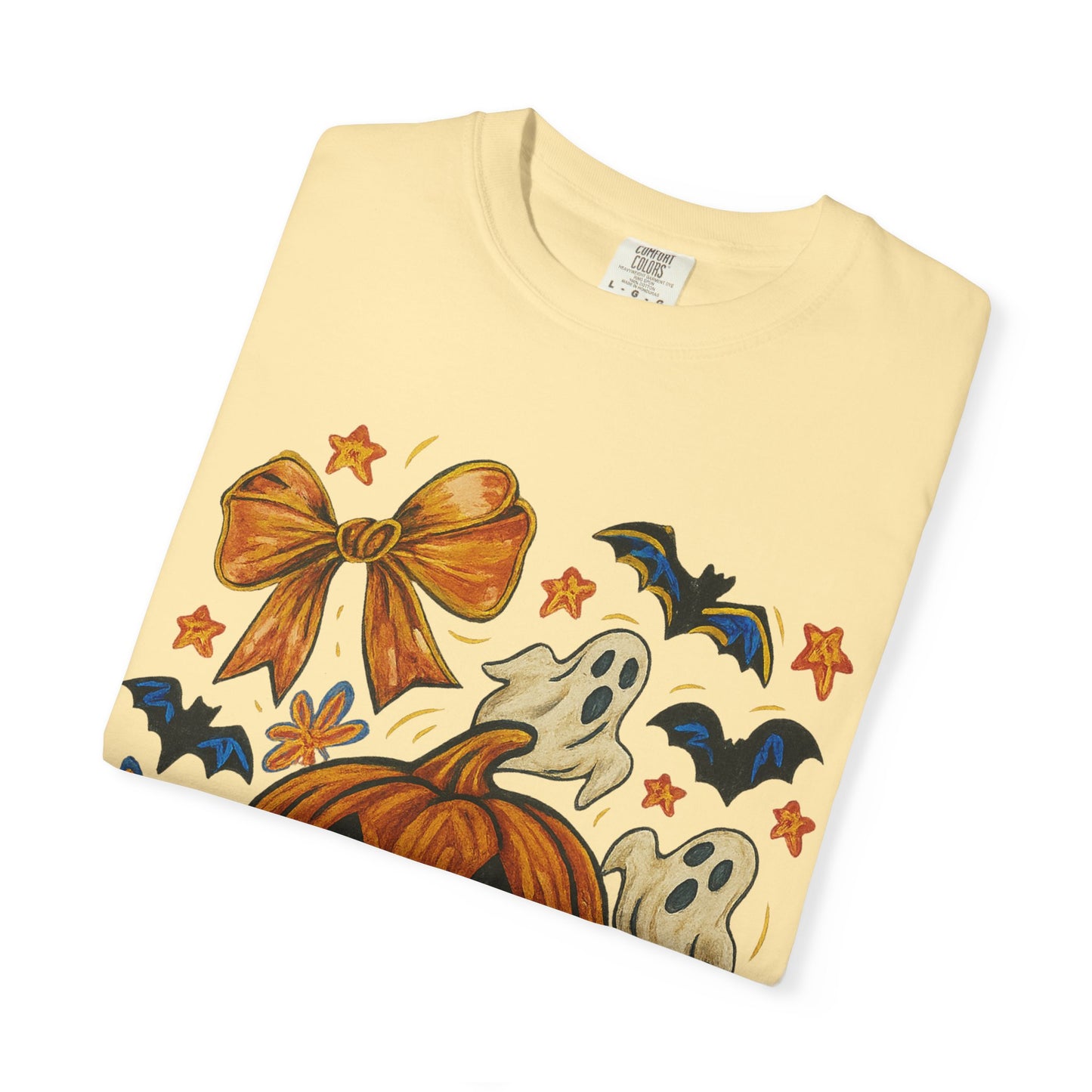Halloween Ghost & Pumpkin T-shirt, Spooky Season Shirt, Fall Tee, Unisex Halloween Apparel, Ghostly Graphic Tee, Pumpkin Graphic Shirt