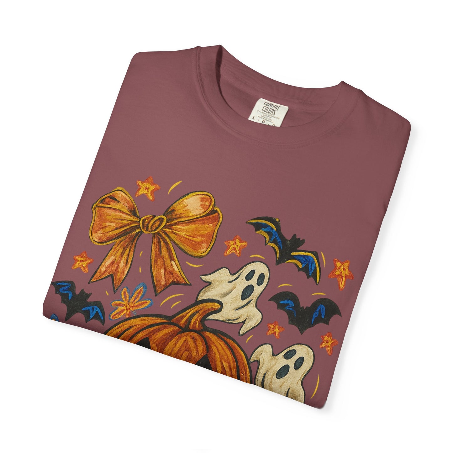 Halloween Ghost & Pumpkin T-shirt, Spooky Season Shirt, Fall Tee, Unisex Halloween Apparel, Ghostly Graphic Tee, Pumpkin Graphic Shirt