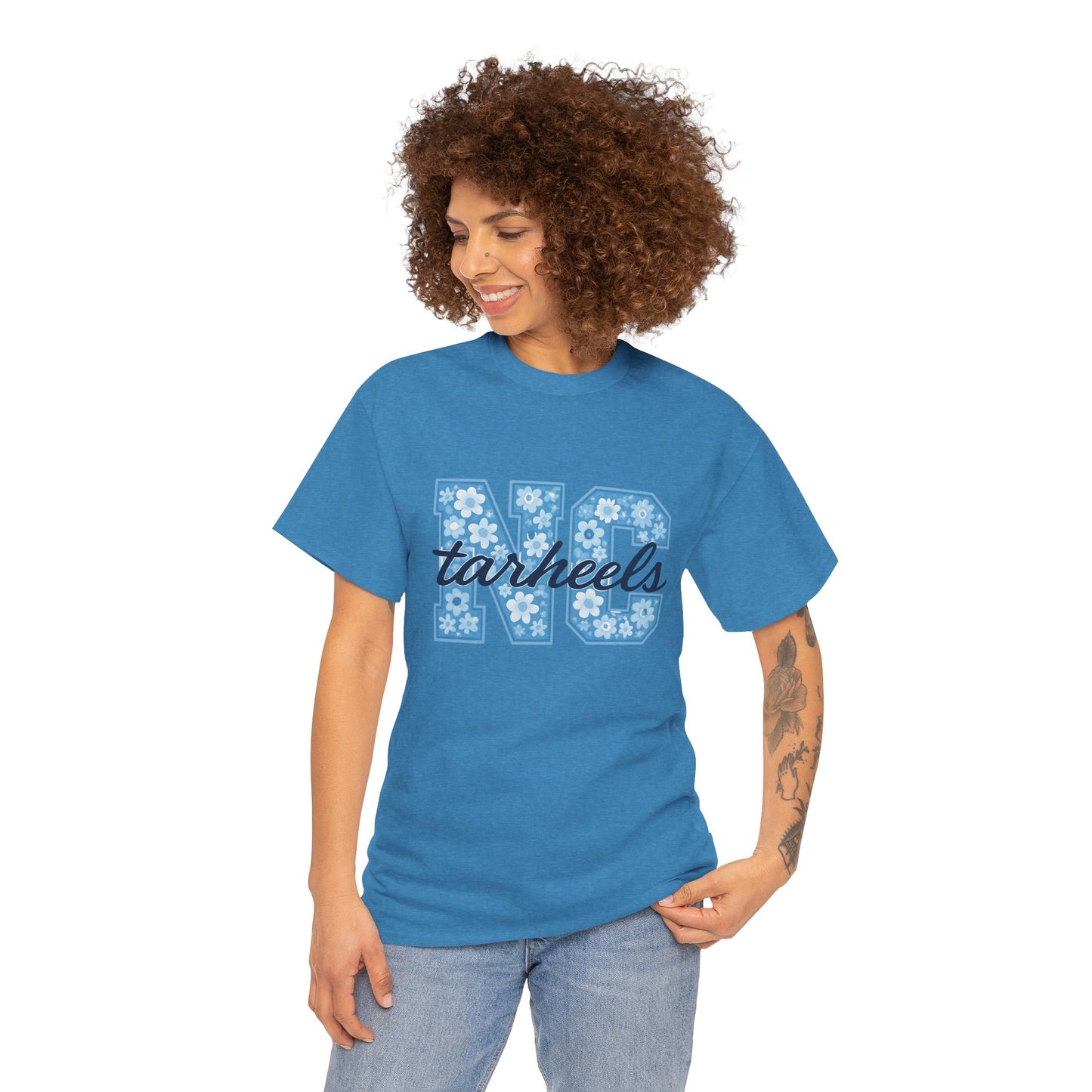 North Carolina Tarheels Unisex Heavy Cotton Tee, College Spirit Wear, Men's and Women's Casual T-Shirt, School Pride Apparel, Gift for Fans