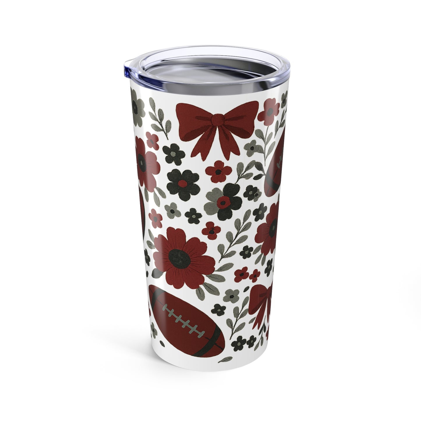 Floral Football Tumbler, Sports Drinkware, Cozy Game Day Cup, Gift for Fans, Floral Pattern Tumbler, South Carolina Fans, Mississippi State Fans