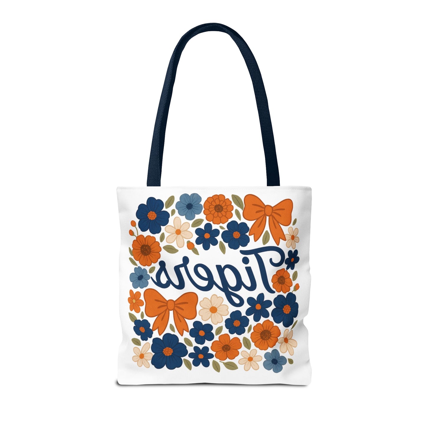 Floral Tiger Tote Bag, Cute Shopping Bag, Reusable Grocery Tote, Gift for Students, Eco-friendly Handbag, Graduation Gift, Alumni Gift