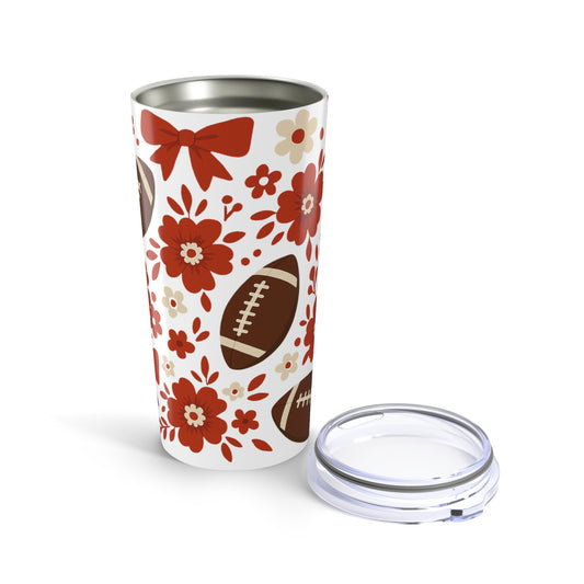 Floral Football Tumbler, Perfect for Game Day, Sports Fans, Gifts, Floral Design, Alabama Fan, Bama Game Day