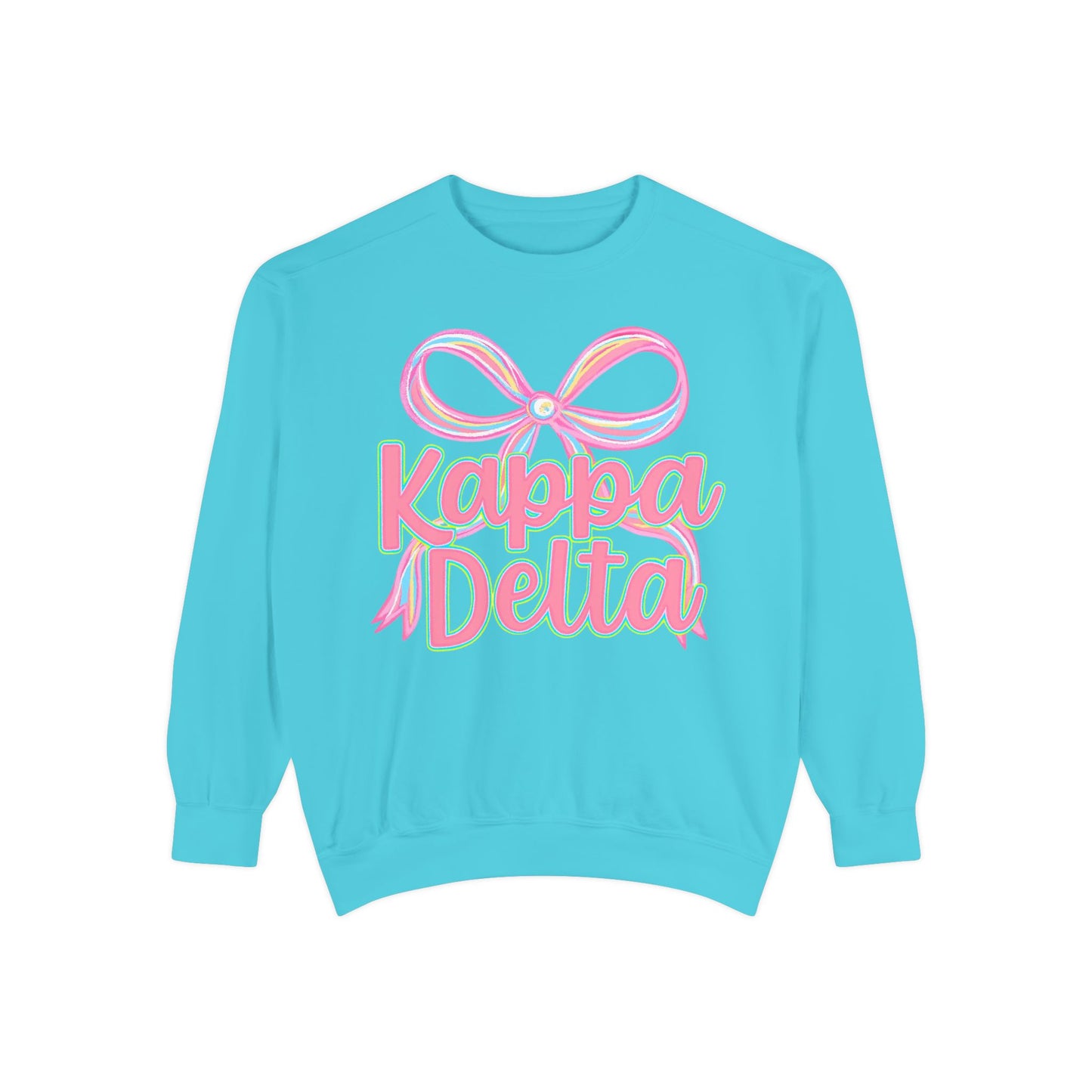 KD Comfort Colors Garment-Dyed Sweatshirt, Sorority Apparel, Cozy Gift, College Sweatshirt, Valentine's Day Gift, Customizable Sweater