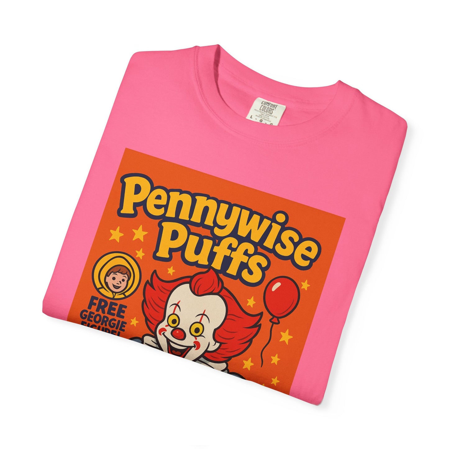 Pennywise Puffs T-Shirt | Unisex Graphic Tee for Horror Fans, Perfect for Halloween, Movie Nights, Gifts, Cosplay