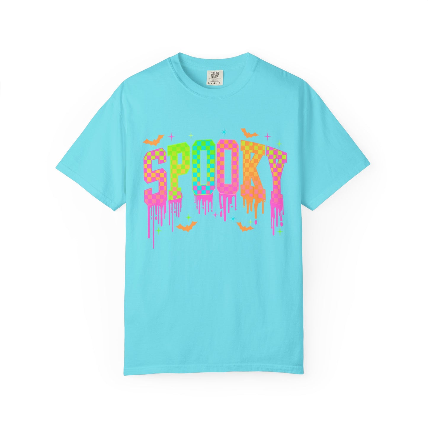 Colorful Neon Checkered Spooky T-Shirt