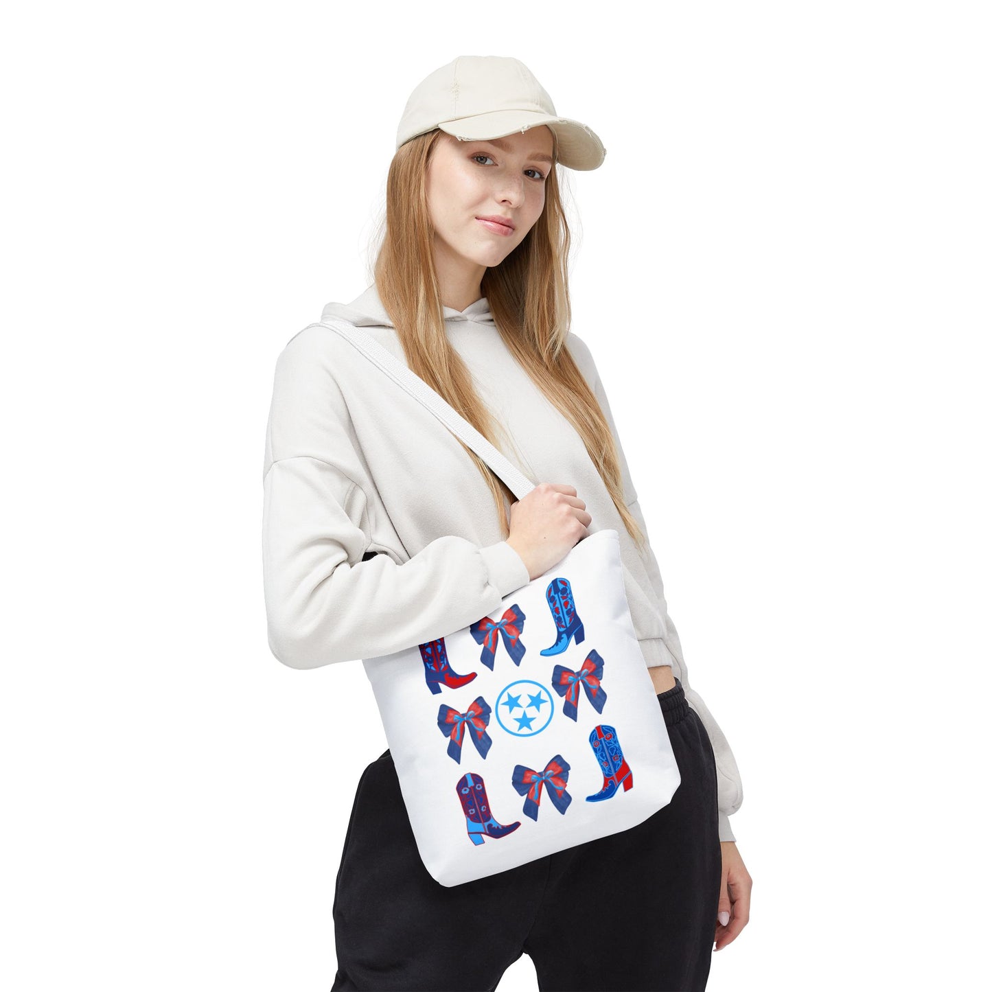 Tote Bag - Tennessee Titans Coquette Bow Design - Titan Up NFL Game Day Gift Nashville TN