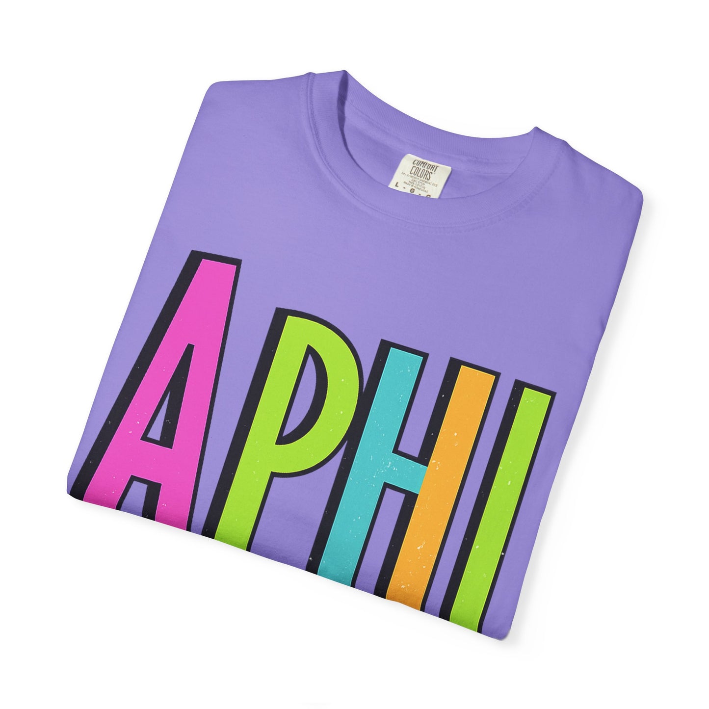 Checkered Neon Alpha P Colorful Graphic Unisex T-Shirt