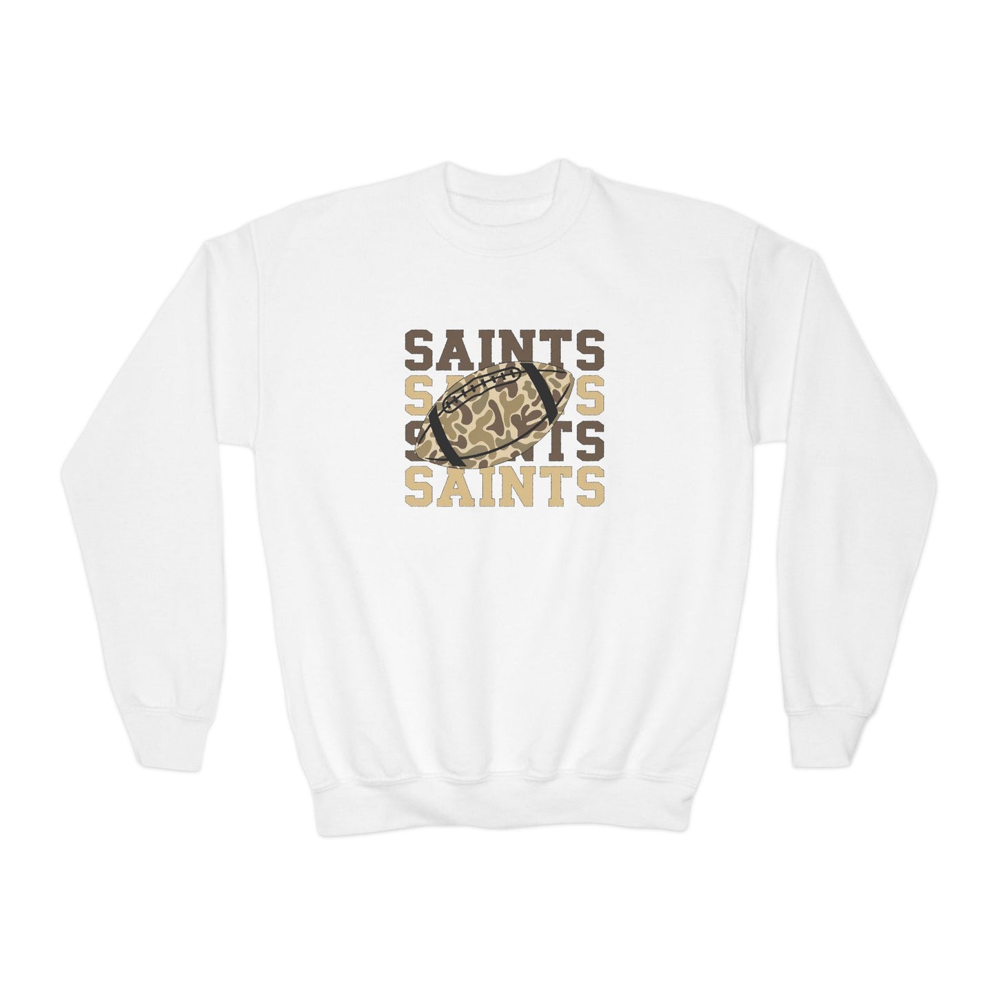 Youth Saints Crewneck Sweatshirt, Cozy Youth Sweatshirt, Sports Team Apparel, Perfect for Game Day, Gift for Young Fans