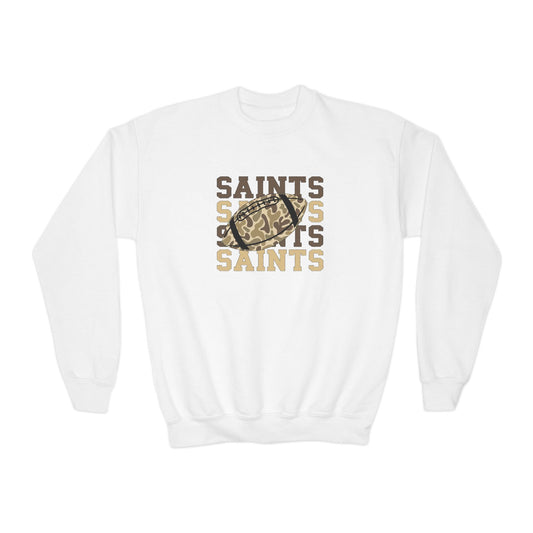 Youth Saints Crewneck Sweatshirt, Cozy Youth Sweatshirt, Sports Team Apparel, Perfect for Game Day, Gift for Young Fans