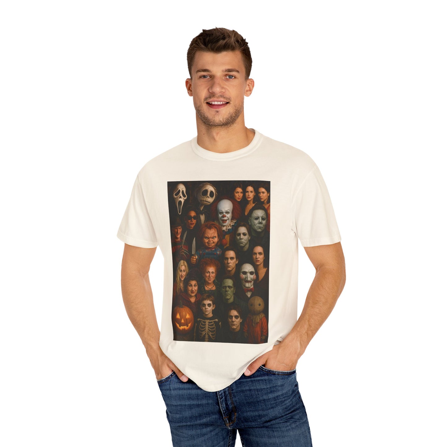 Spooky Halloween T-Shirt | Unisex Garment-Dyed Tee Featuring Iconic Horror Movie Characters, Perfect for Halloween Parties, Horror [...]