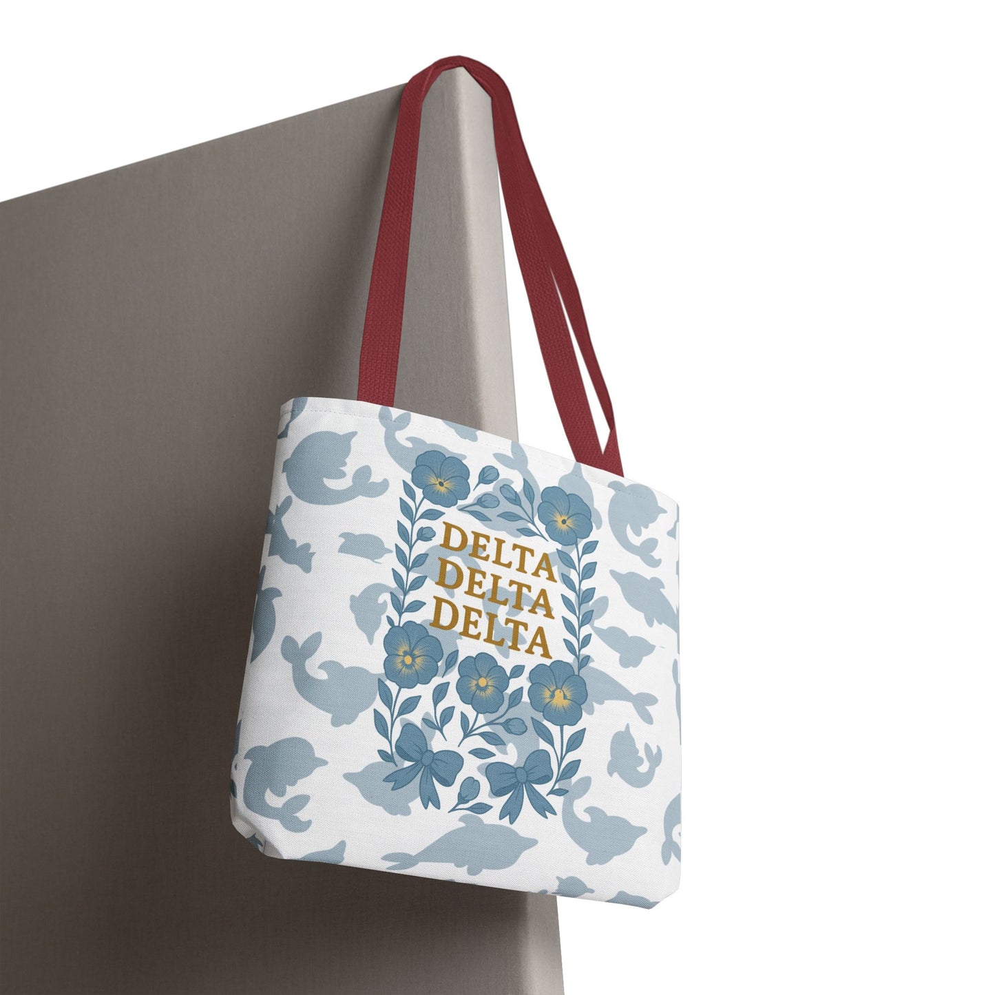 Delta Delta Delta Floral Tote Bag | Sorority Gift | Reusable Shopping Bag | Summer Accessory | Eco-Friendly Bag | Stylish Storage