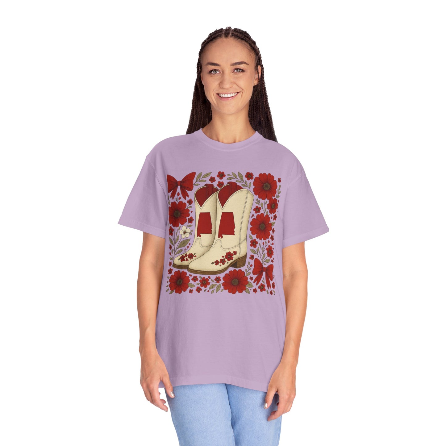 Vintage Cowboy Boots Floral Unisex T-shirt - Alabama Fan, Bama Game Day