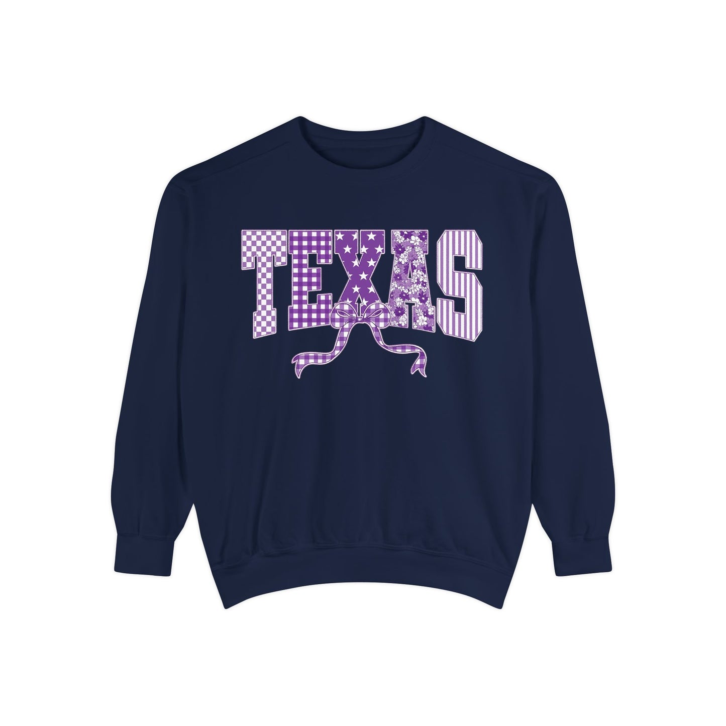 Texas Cowgirl Sweatshirt — Purple Western State Graphic