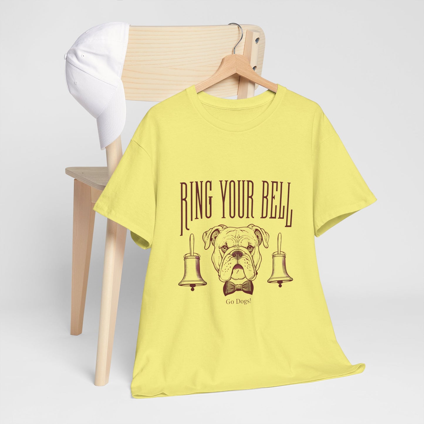 Dog Lover's Unisex Heavy Cotton Tee | 'Ring Your Bell' Shirt, Bulldog Tee, Pet Owner Gift, Funny Dog Apparel, Casual Wear