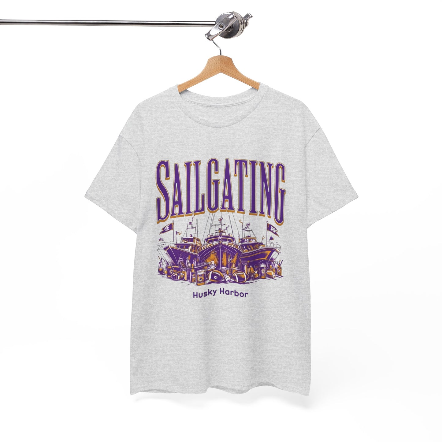 Sailgating Tee - Washington Huskies Unisex Heavy Cotton Shirt