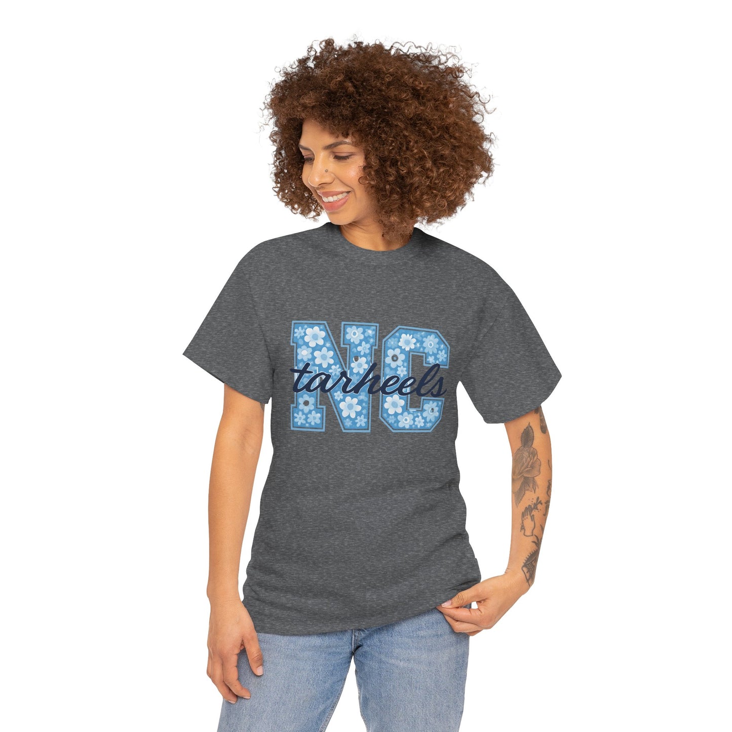 North Carolina Tarheels Unisex Heavy Cotton Tee, College Spirit Wear, Men's and Women's Casual T-Shirt, School Pride Apparel, Gift for Fans