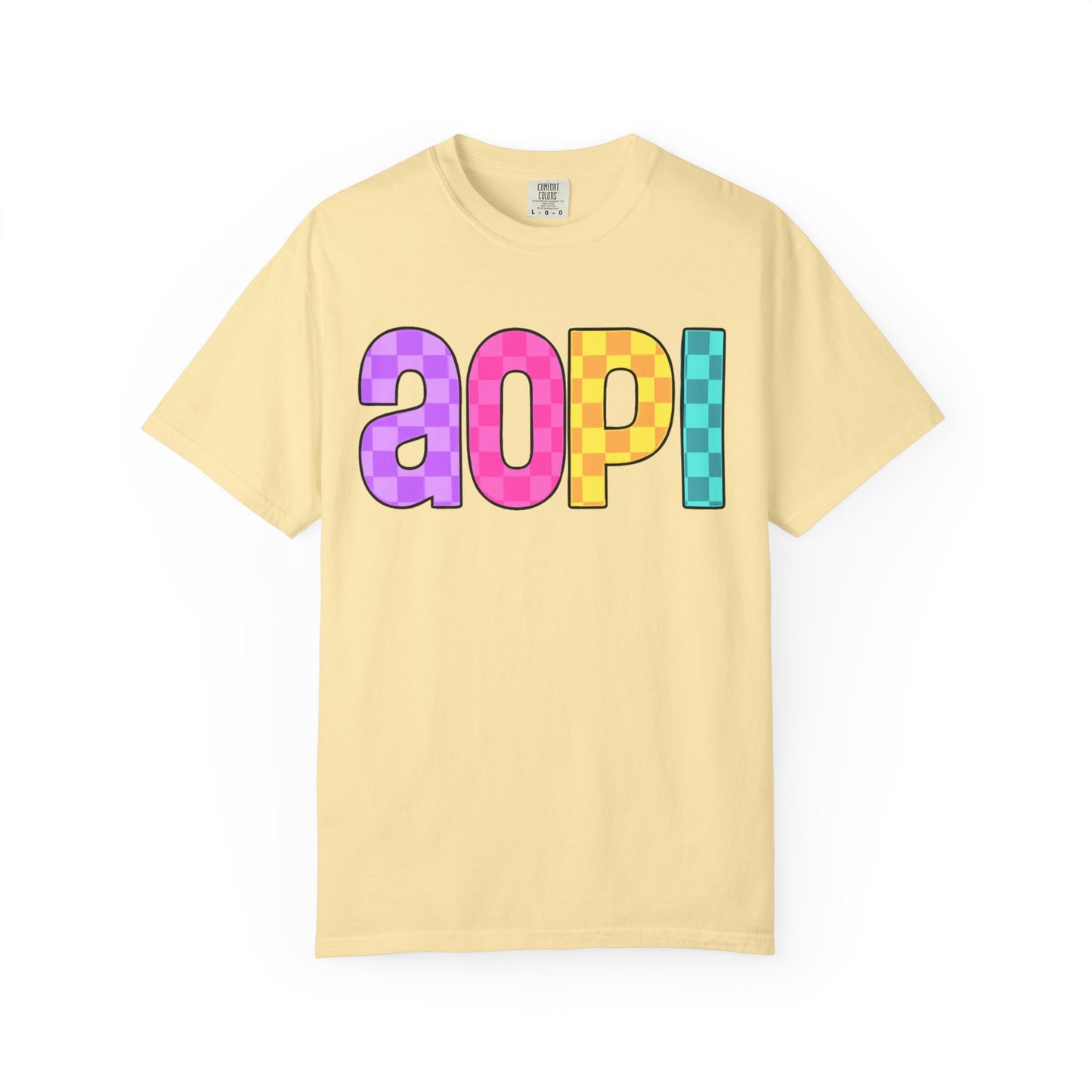 Colorful Graphic Tee - Trendy Unisex Garment-Dyed T-shirt for Casual Summer Wear and AOPI Spirit Gift