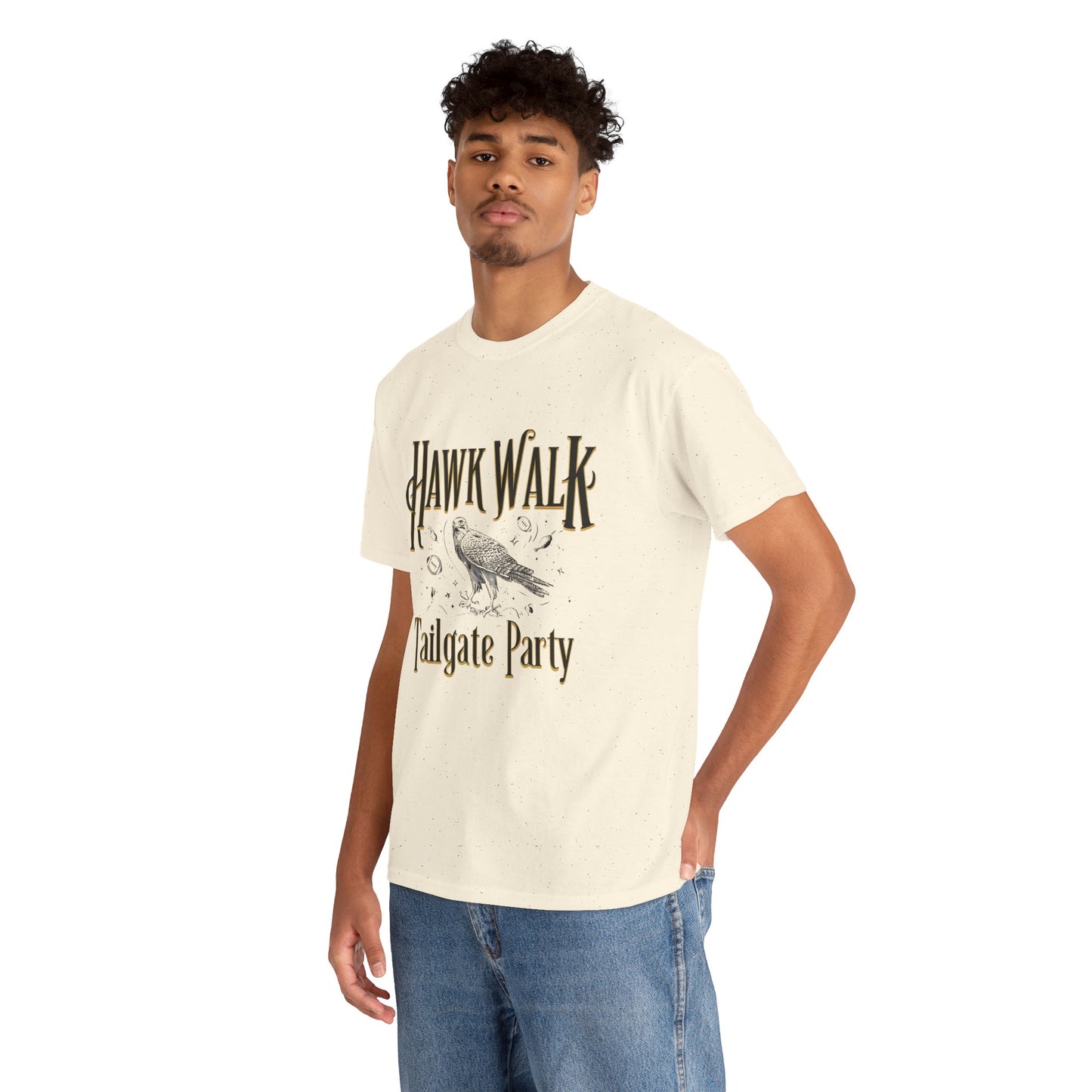 Hawk Walk Tailgate Tee, Unisex Cotton Shirt, Outdoor Event T-Shirt, Festival Wear, Bird Lover Gift, Sports Gathering Apparel