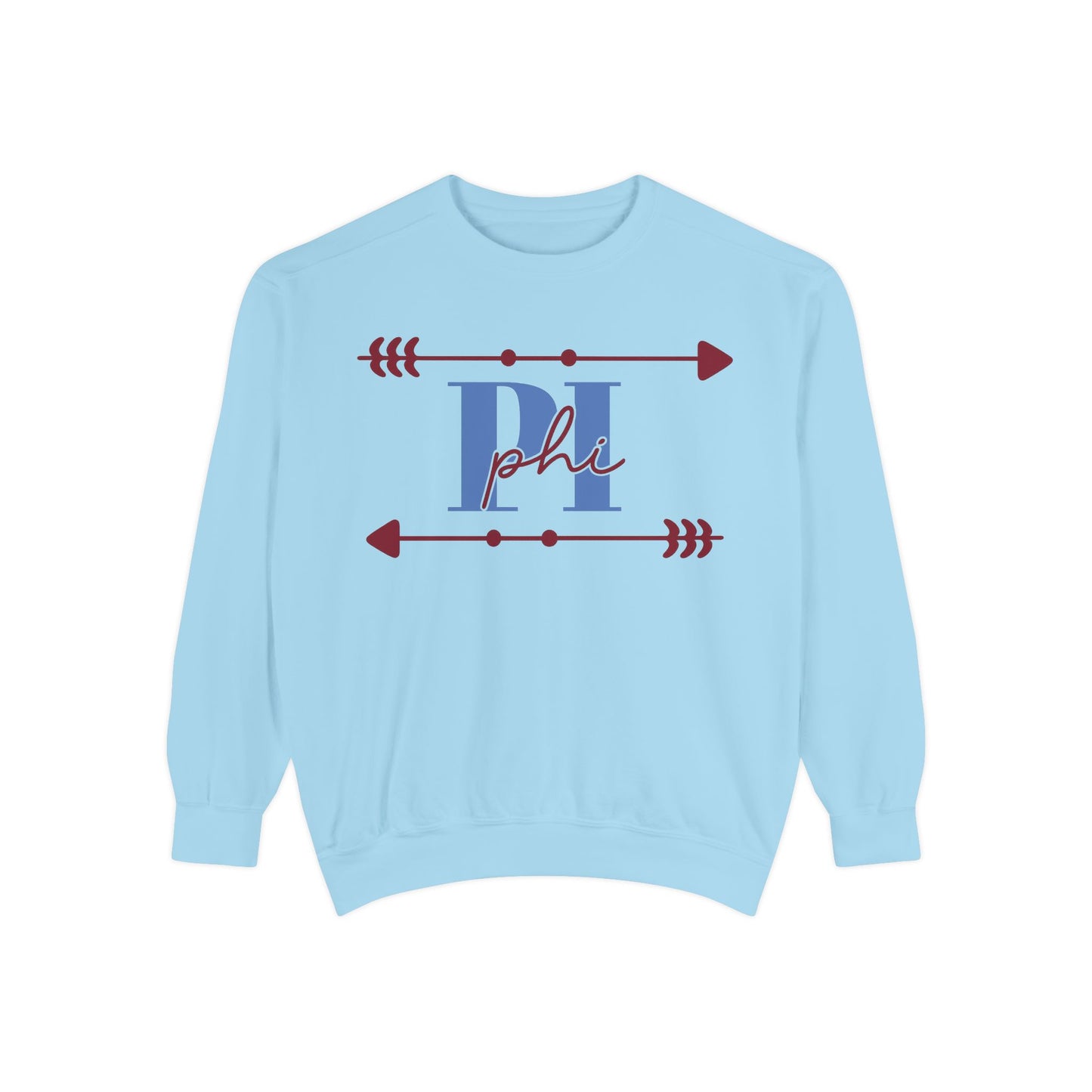 Phi Garment-Dyed Sweatshirt - Cozy Casual Unique Gift College Apparel Graduation Outfit