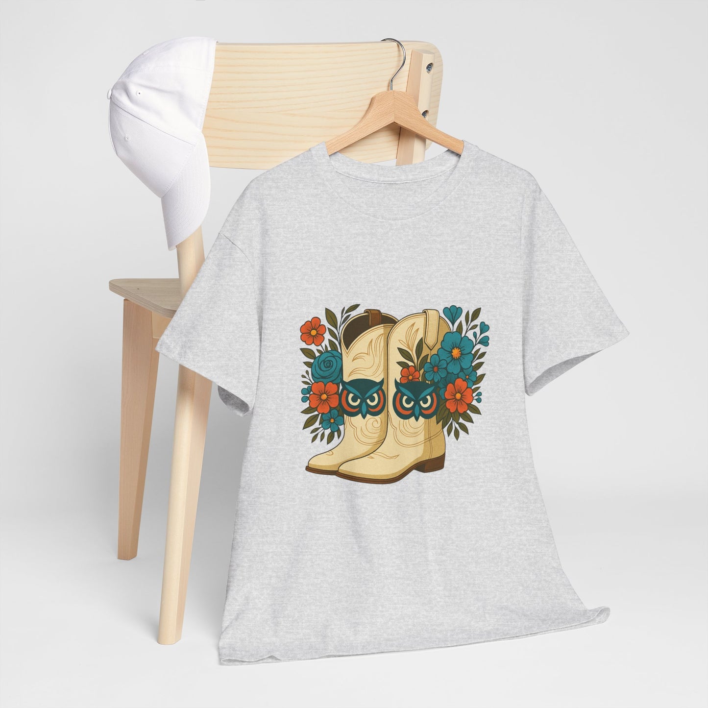 Floral Cowboy Boots Tee, Perfect for Country Music Lovers, Western Style Gift, Casual Outfit, Boho Fashion, Farmhouse Decor