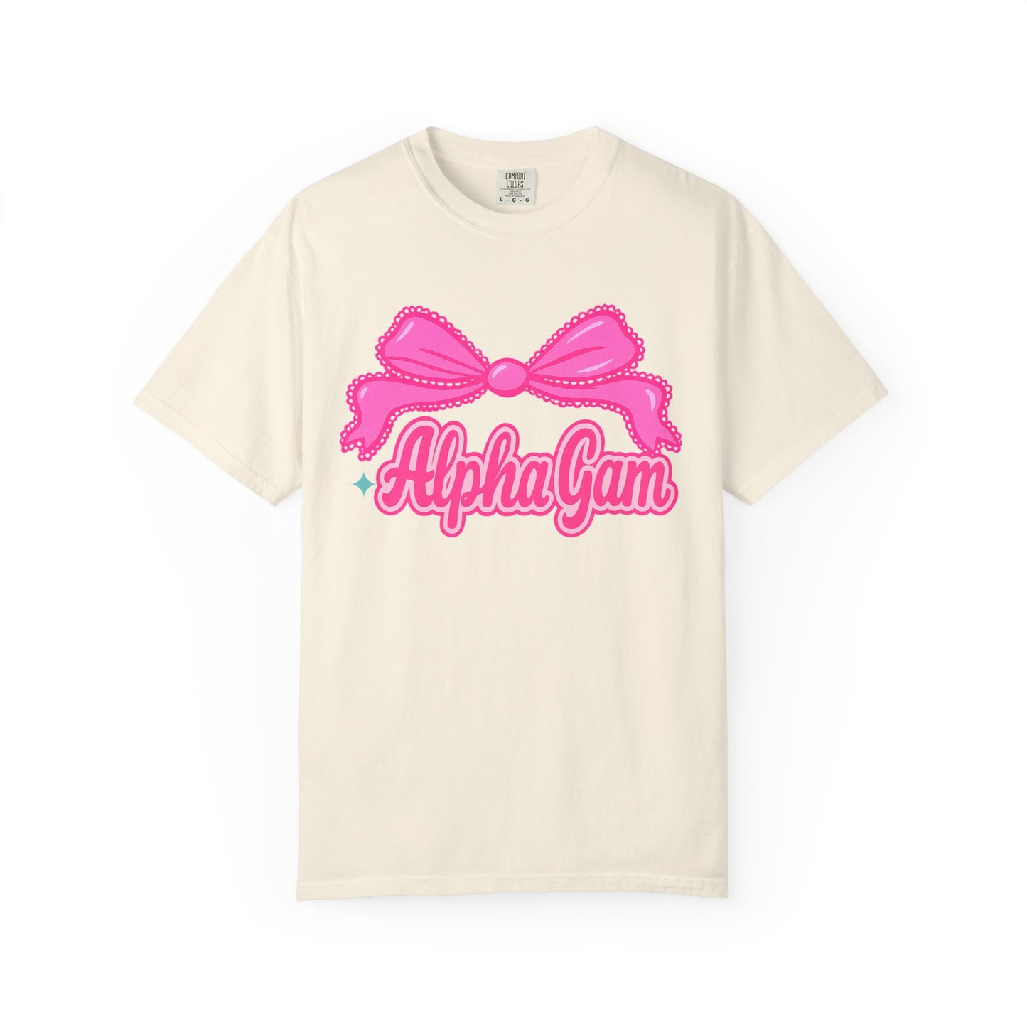 AlphaGam Bow T-Shirt | Unisex Garment-Dyed Tee for Sorority Sisters, College Apparel, Gifts for Greek Life, Casual Outfit, Sorority [...]
