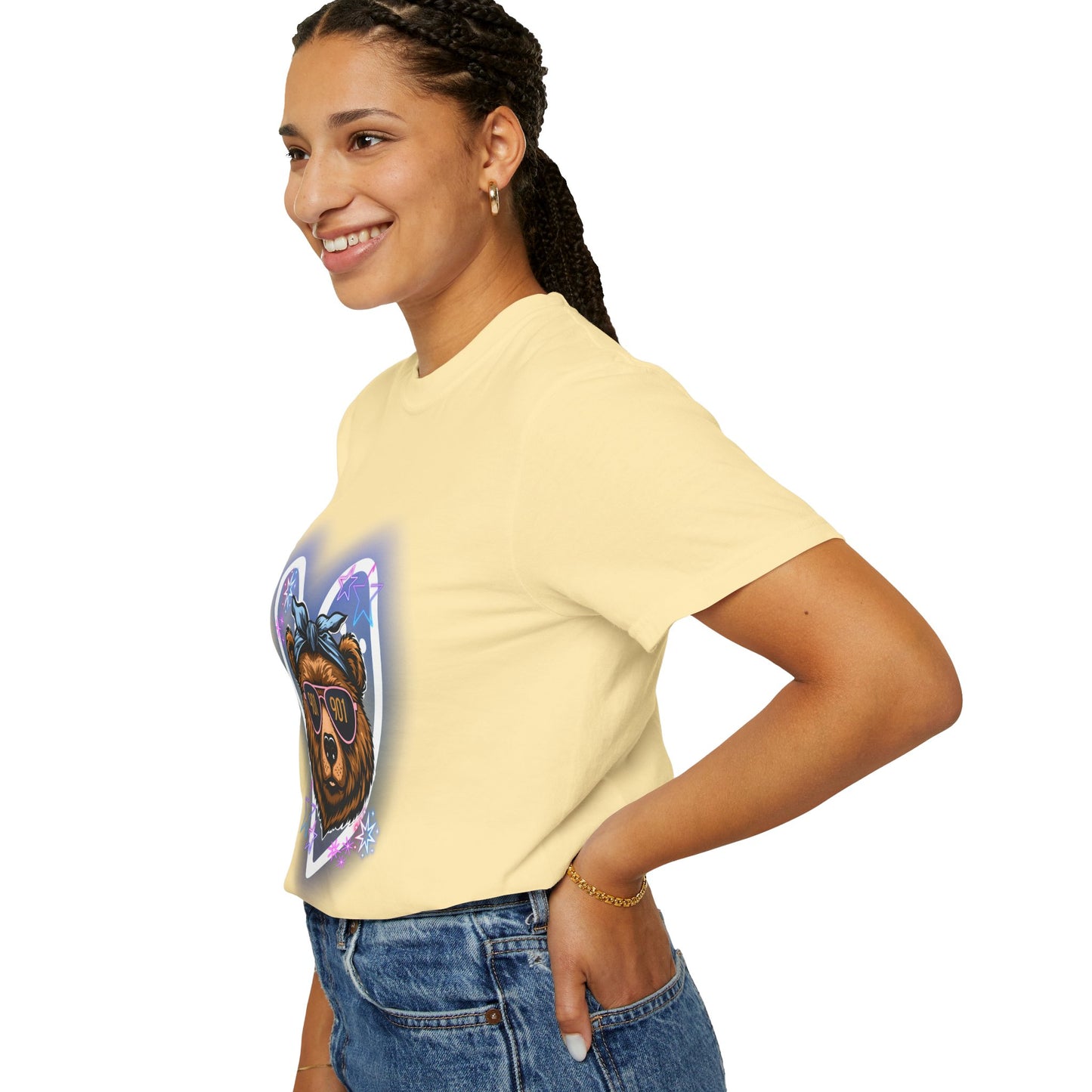 Neon Memphis Bear Graphic T-Shirt, Unisex Fashion Tee, Trendy Apparel, Memphis Grizz, 901 Memphis, Retro Design, Comfort Colors, Memphis Basketball Fan