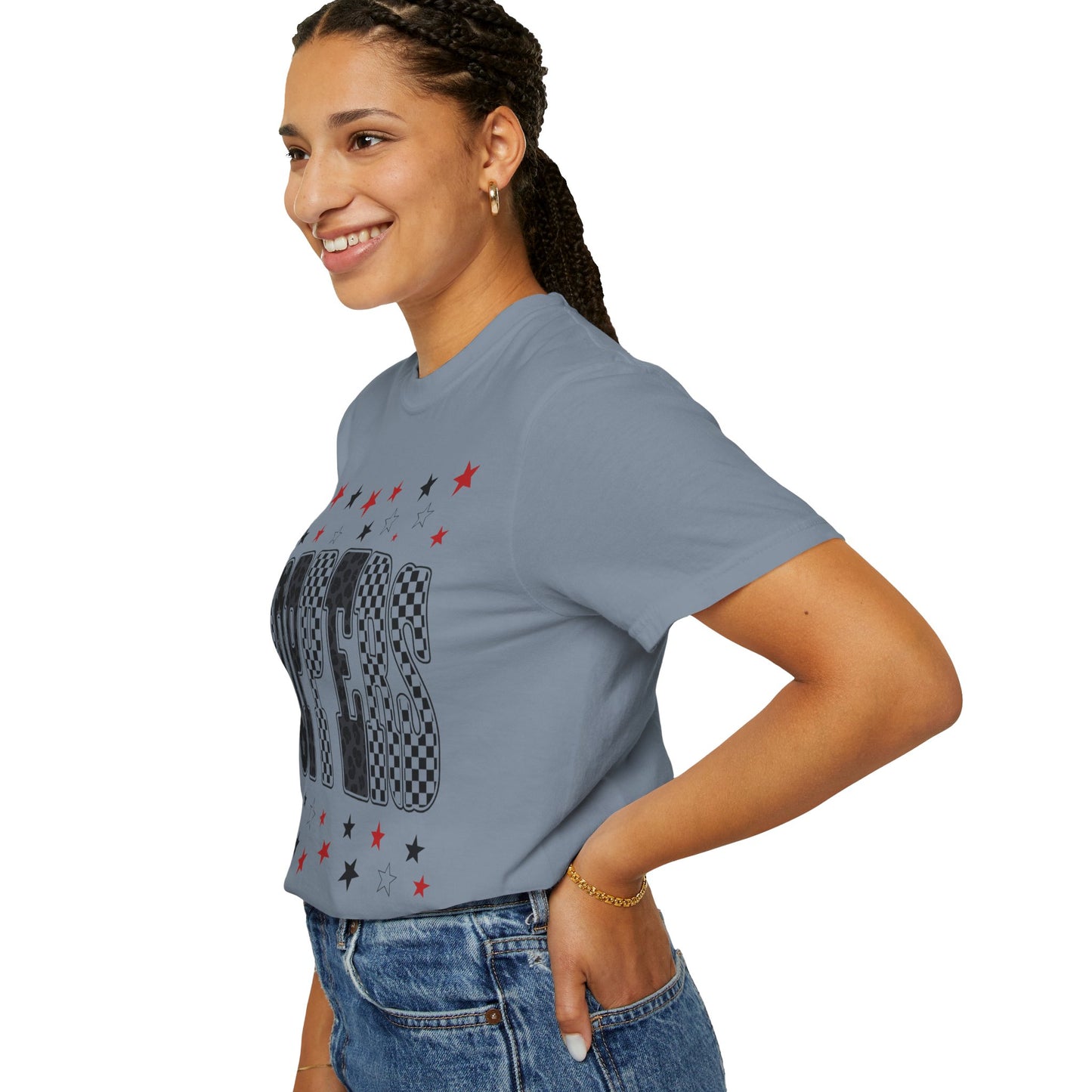 Topper Star and Checker Pattern Graphic Tee