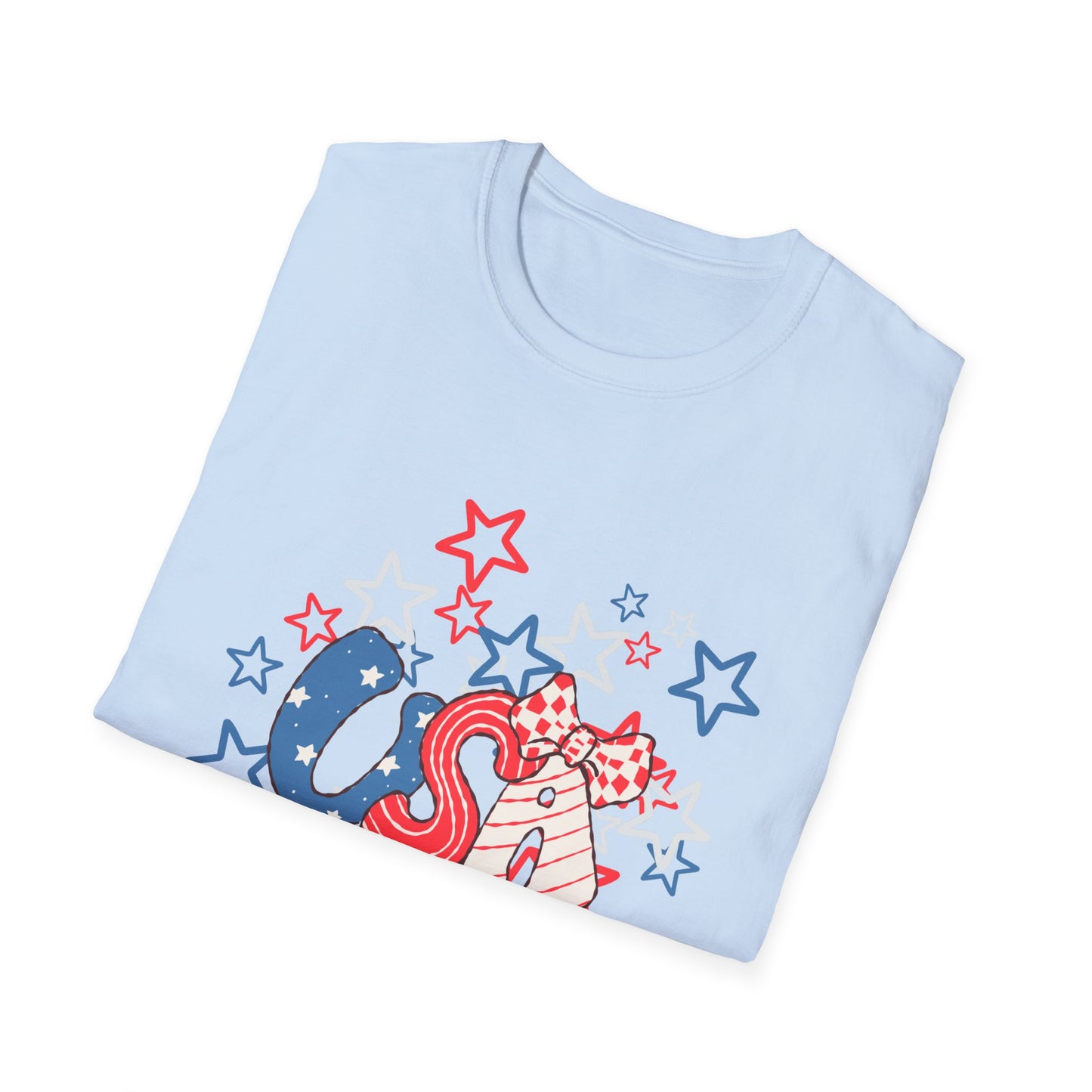 Patriotic Unisex T-Shirt for Independence Day, July 4th Celebration, Star-Patterned Tee, USA Graphic Top, Casual American Apparel