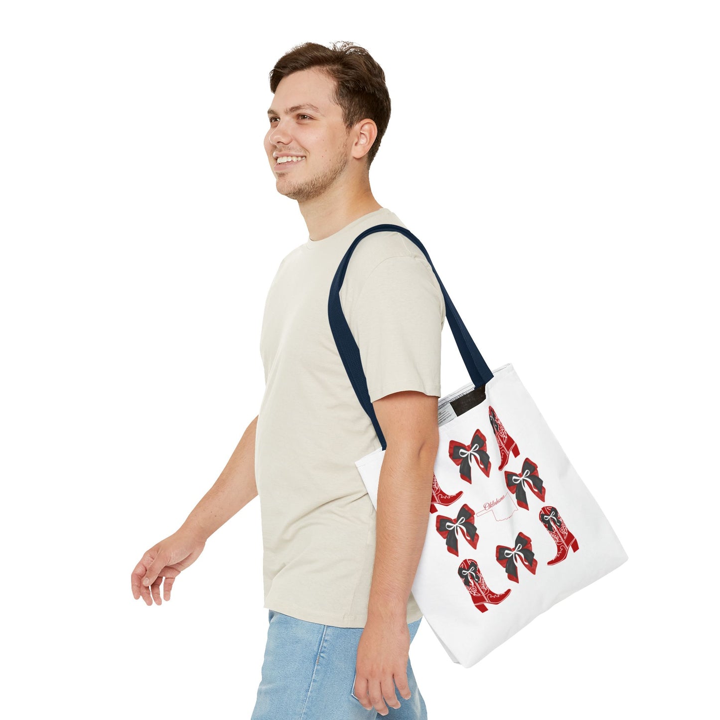 Tote Bag - Oklahoma Game Day Coquette Bow Design Fan Gift