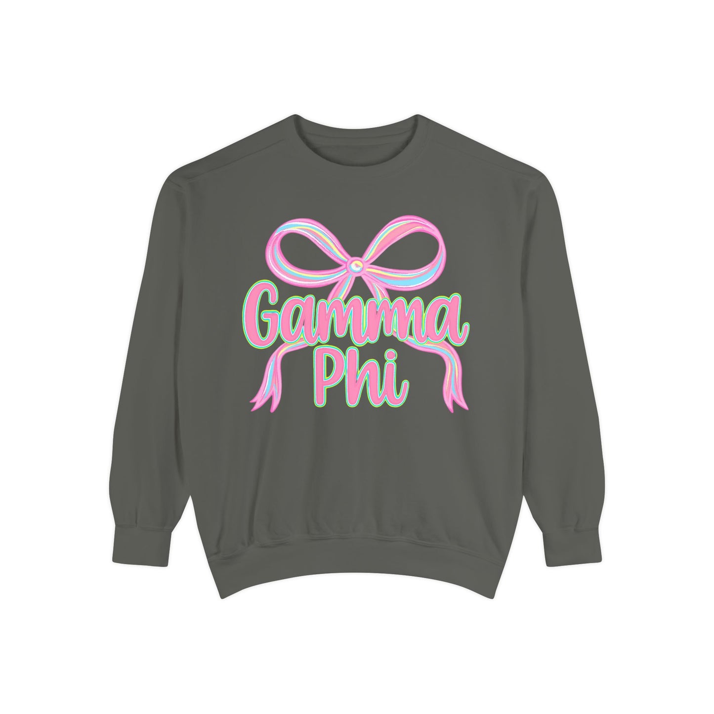 GammaPhi Garment-Dyed Sweatshirt | Cozy Sorority Sweatshirt, Unisex Apparel, Sorority Gift, Casual Wear, College Spirit Wear